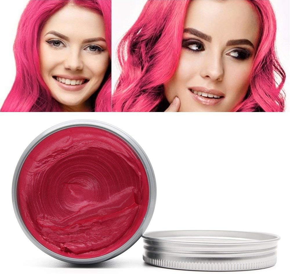 MQFORU Temporary Hair Color Wax, 8 Colors Professional DIY One Time Hair Wax Dye Styling Cream Mud, Washable Hair Paint Wax For Party, Cosplay,Club Women Men 100g (Red)