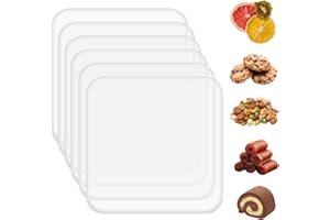 CERCKER 6 Pack Silicone Dehydrator Trays for Liquids, Fruit Leather Trays for Dehydrator, Non-stick Silicone Dryer Mats with Edge,Reusable Dryer Sheet for Jerky, Fruit, Meat, Herbs (11 * 11″)