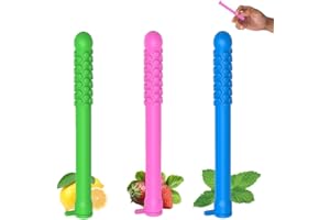 HEFNOYA 3-Pack Chewable Essential Oil Breath Sticks Focus attention, Aromatherapy, Fresh Breath, Stop Smoking chew sticks, Travel Chewable Breather Quit Smoking