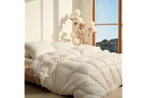 LEFARFADET LE FARFADET All Season OversizeKing Size Comforter, Ultra Soft Goose Down Alternative Lightweight Quilt, Reversible Duvet Insert with 8 Corners, Machine Washable, Premium 1800 Series White 98''x116''