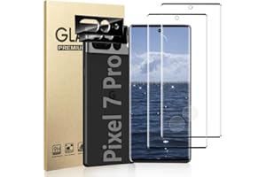 SAFE2M [2+2 Pack] for Google Pixel 7 Pro Screen Protector Include 2 Pack Tempered Glass Screen Protector +2 Pack Tempered Glass Camera Lens Protector,9H Hardness ，3D Curved for Google Pixel 7 Pro 5G