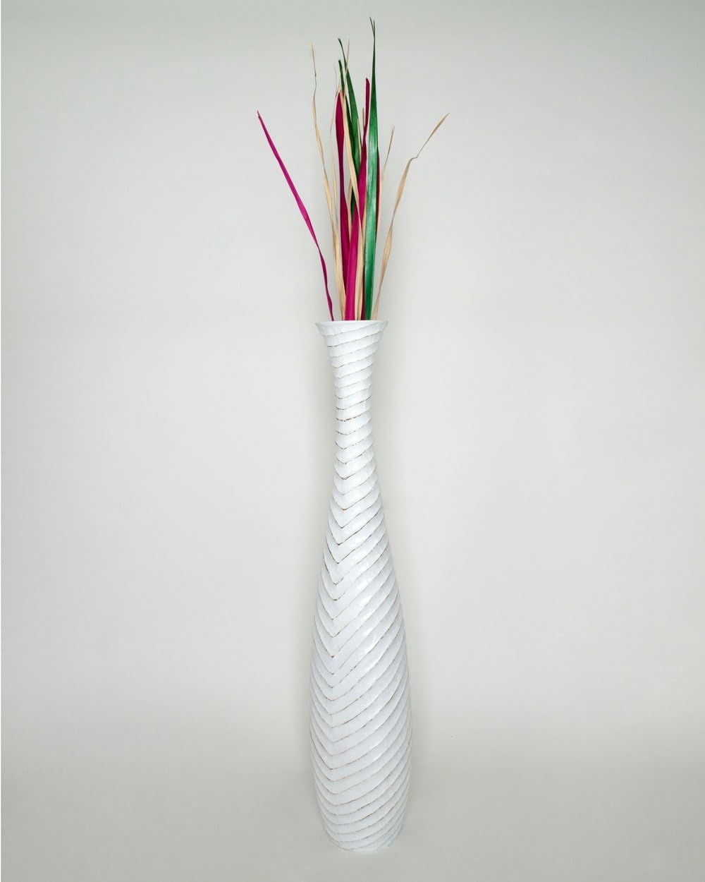 Grand Vase Décoratif 112 cm, Bois du manguier, Blanc Amazon.fr