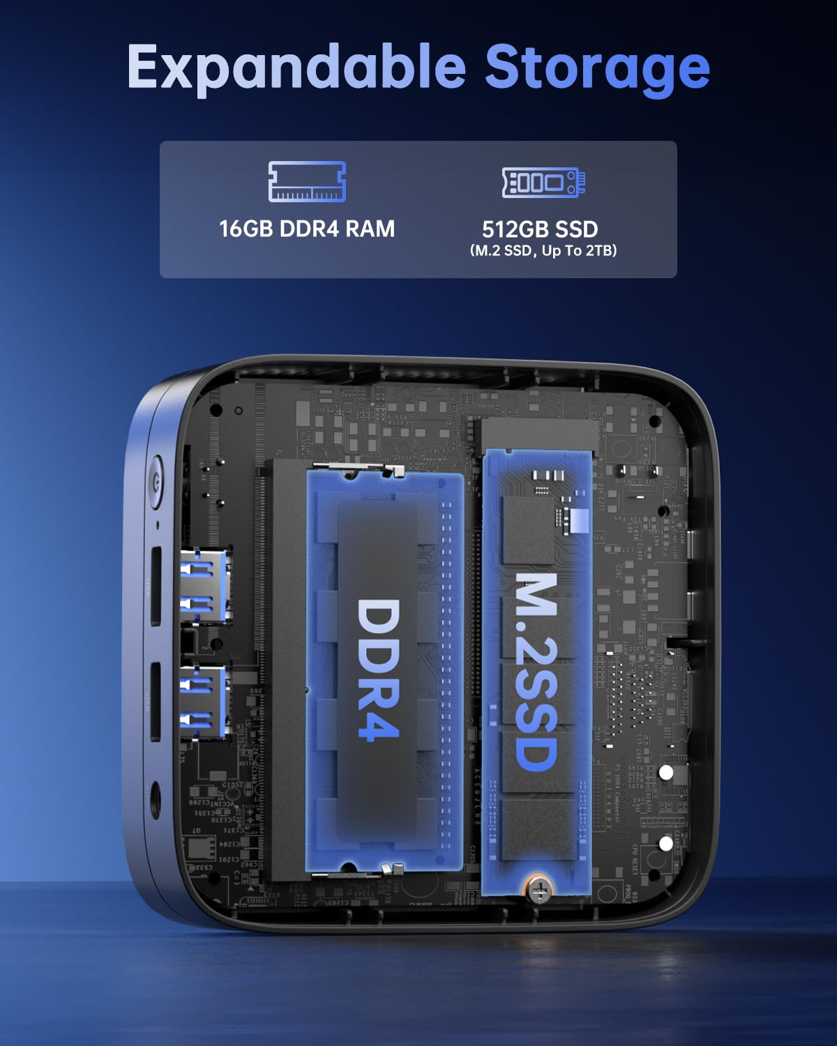 KAMRUI Mini PC, Essenx E1 Desktop Computer N95(up to 3.4GHz) Mini Computers 16GB RAM 512GB SSD Micro PC, Mini Tower Desktop PC Support 4K HDMI, Dual WiFi, BT4.2 for Business Home Office