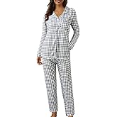 Rtdyvyuhb Cute Pajama Sets For Women Long Sleeve Sleepwear Button Down Shirt Pants Loungewear Soft 2 Piece Pj Set With Pocket