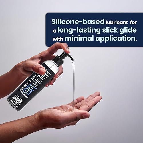 Healthy Vibes Silicone Based Lube 32 oz for Latex Condoms & Hard Sex Toys,  Long Lasting
