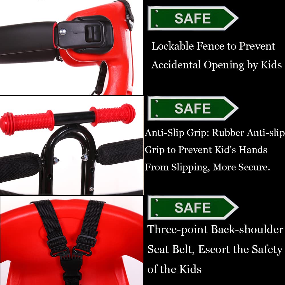 AOTENG STAR Child Bike Seat, Bicycle Seat for Kids,Toddlers and Child, Baby Carrier Seat with Foot Pedals Mountain Bike Child Seat for Kids 8 Months - 4 Years (up to 110 lbs)