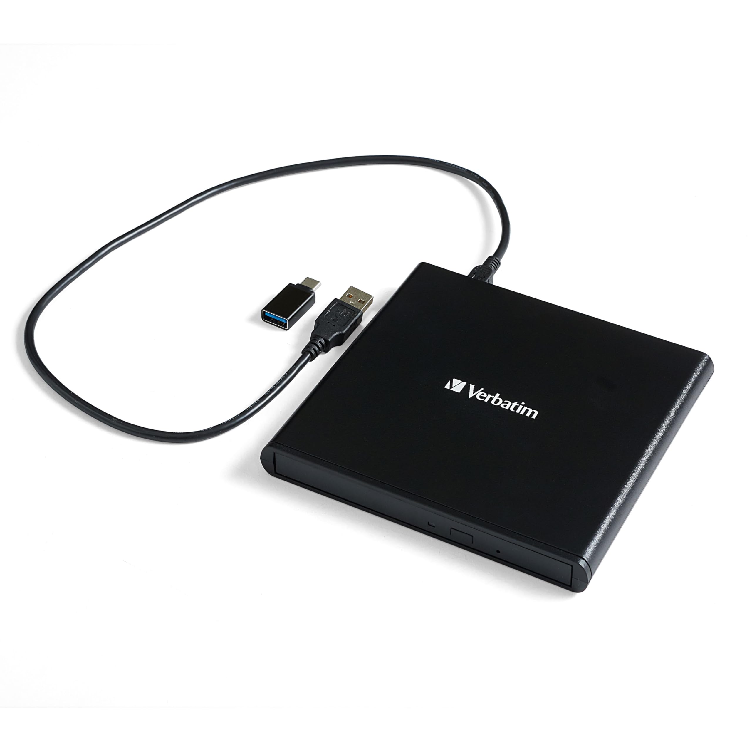 Photo 1 of Verbatim Slimline CD / DVD Drive - External USB 2.0 CD DVD +/-RW Burner for Laptops and Notebooks with M-DISC Support - Mac & PC Compatible - Nero Burn & Archive Software Included - Black