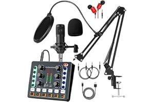 sktome Podcast Equipment Bundle, BM-800 Recording Studio Package with Voice Changer, Live Sound Card - Audio Interface for Laptop Computer Vlog Living Broadcast Live Streaming