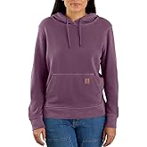 Carhartt Women's 106178 Relaxed Fit Midweight Garment Dyed French Terry Hooded - X-Small Regular - Eggplant