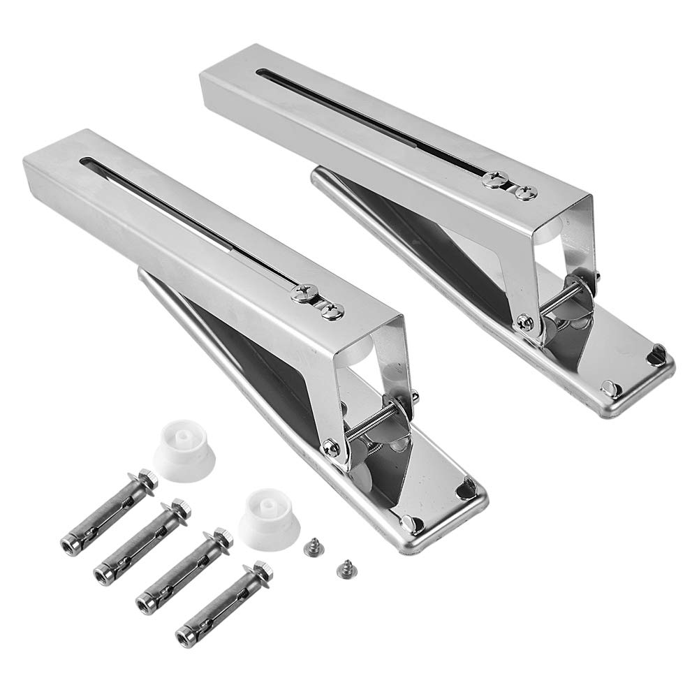 Estink Microwave Bracket, 2 x Stainless Steel Microwave Oven Holder Kitchen Shelf Wall Mount Extendible