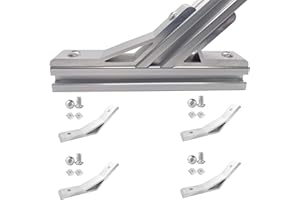 JCSPBYL 4 Set 45 Degree/135 Degree Angle 2020 Series Aluminum Extrusion Profile Accessories，Aluminum Corner Brackets Profile with Mounting Screws and Nuts, (135 Degree Silver)