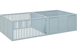 PawHut Whelping Box for Dogs Built for Mother's Comfort, Dog Whelping Pen with Removable Doors, Puppy Playpen for Indoors, Newborn Puppy Supplies & Essentials, 81" x 39" x 20", Gray