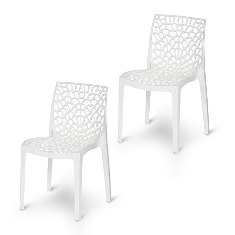 Supreme Modern Chair Plastic White 2 Pieces Amazon In Home Kitchen