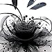 Toplay Fascinator Hats for Women Flower Feathers Clip for Women Cocktail Party Headwear Hats Bridal Headband Black