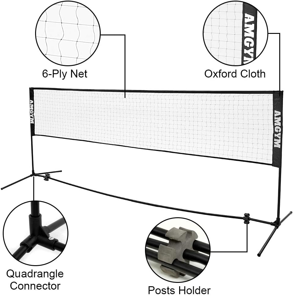 Albott Portable Tennis Net Set - for Tennis, Soccer Tennis, Pickleball, Kids Volleyball, Badminton - Easy Setup Nylon Sports Net with Poles 10FT 14FT 17FT : Sports & Outdoors