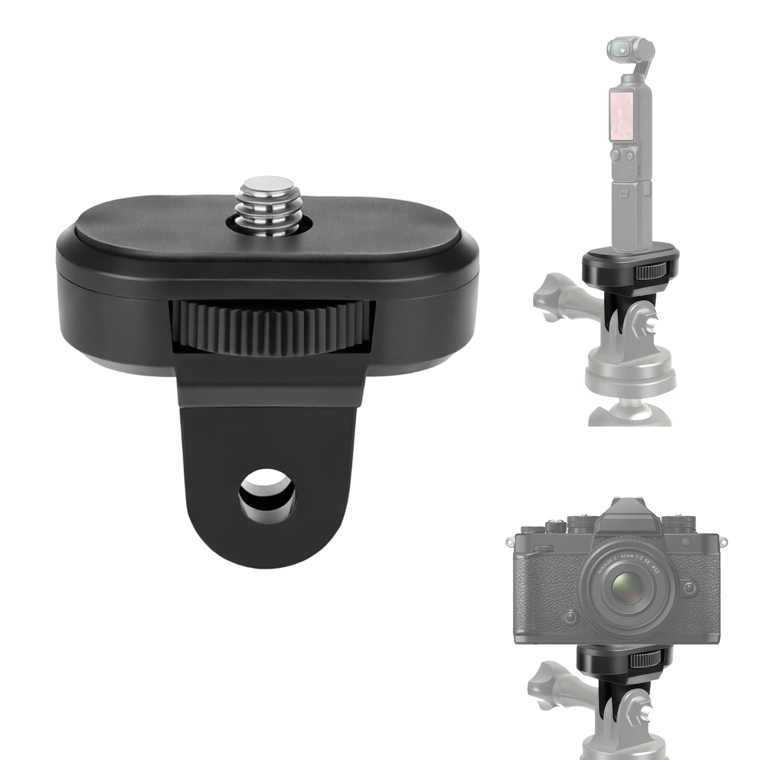 HAFOKO 1/4"-20 Conversion Adapter compatible for GoPro 12-3, Universal Threaded Camera Mount Tripod Adapter compatible for Insta360 X5-X