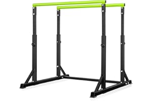 Bongkim Dip Bar, Heavy Duty Dip Station with 7 Height Levels, 800lbs Adjustable Parallel Bars for Tricep Dips Pull-Ups L-Sits Calisthenics Exercises Strength Training for Home Gym Outdoor