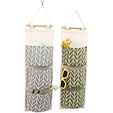 Nasogod Hanging Storage Bag, Wall Mounted 3 Bags Nursery Storage Bag Over The Door Storage Pockets Fabric Wall Door Closet Hanging Storage Bag Organizer 2 Packs Lovely Arrow01