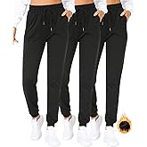 ZENEX Women's Fleece Lined Sweatpant with Pockets,Thermal Joggers for Women Running Casual Pants