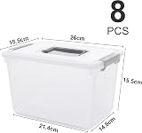 Citylife 8 Pack 5L Clear Storage Boxes with Lids 26x18x15 cm view 2