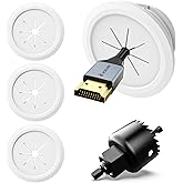 VCELINK in Wall Cable Management Kit, 1.5" (38 mm) Mini White Hole Low Voltage Wire Hider for Cable Management, 4 Pack Wall C