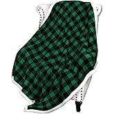 Catalonia Buffalo Plaid Green Sherpa Throw Blanket, Reversible Soft Fuzzy Comfy Snuggly Throws for Couch, 50x60 inches, St. Patrick Gift