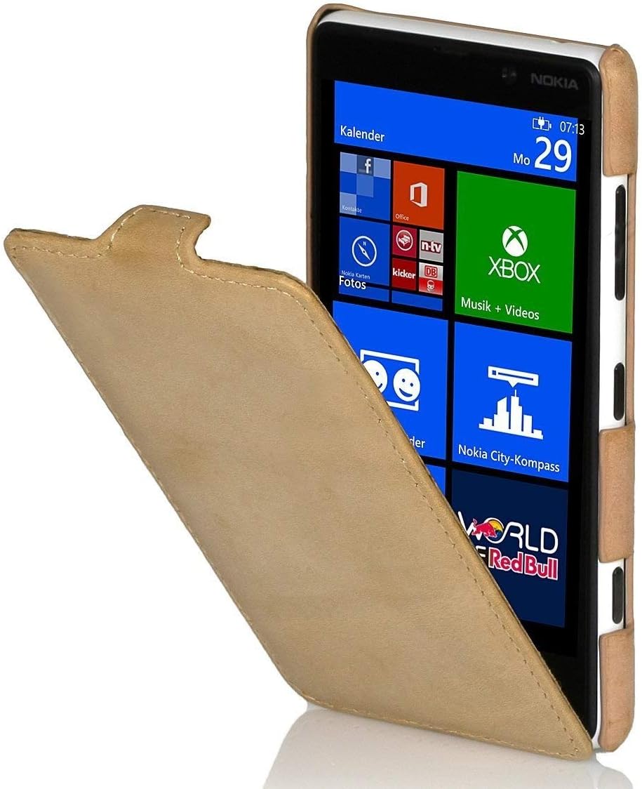 StilGut Ultraslim Case made of leather for Nokia Lumia 820 - Old Style Sand Beige