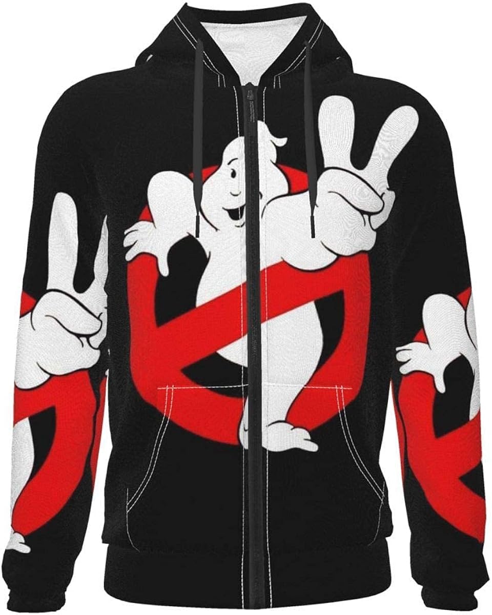 Children's 3D Printed Zip Up Hoodies Ghostbusters Sweatshirt Jacket with Pockets for Boys and
