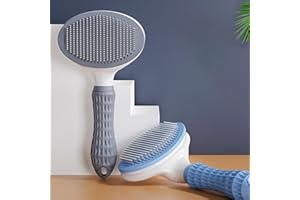 Dog Cat Bunny Pet Grooming Shedding Brush, Dog Cat Metal Comb Hair Remover - Easy to Remove Loose Undercoat, Pet Massaging To