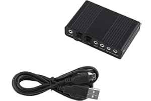 Joyzan 5.1 USB Audio Sound Card, External Digital 6 Channel Surround Optical SPDIF Output Adapter PC Laptop Recording Compati