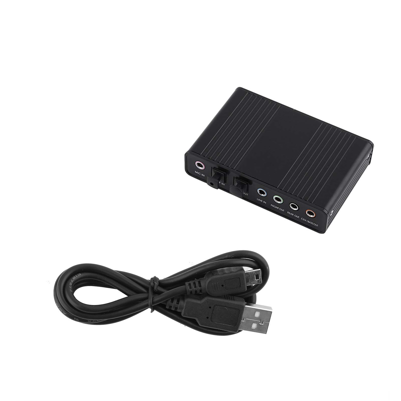 USB 5.1 External Sound Card with SPDIF Digital Optical Output, 6-Channel USB Audio Adapter for PC Laptop Recording