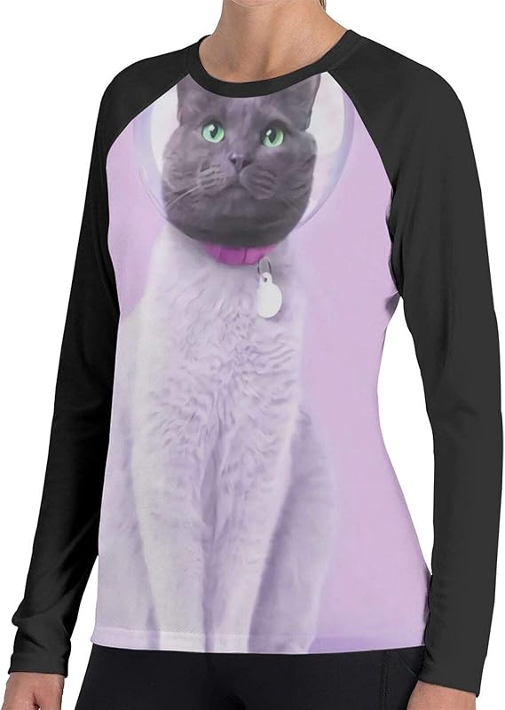 Amazon Co Jp 宇宙猫 Tシャツ レディース 長袖 ラウンドネック 柔らかい 通気 カットソー アンダーシャツ ファッション 春 秋 女性 服 ファッション小物