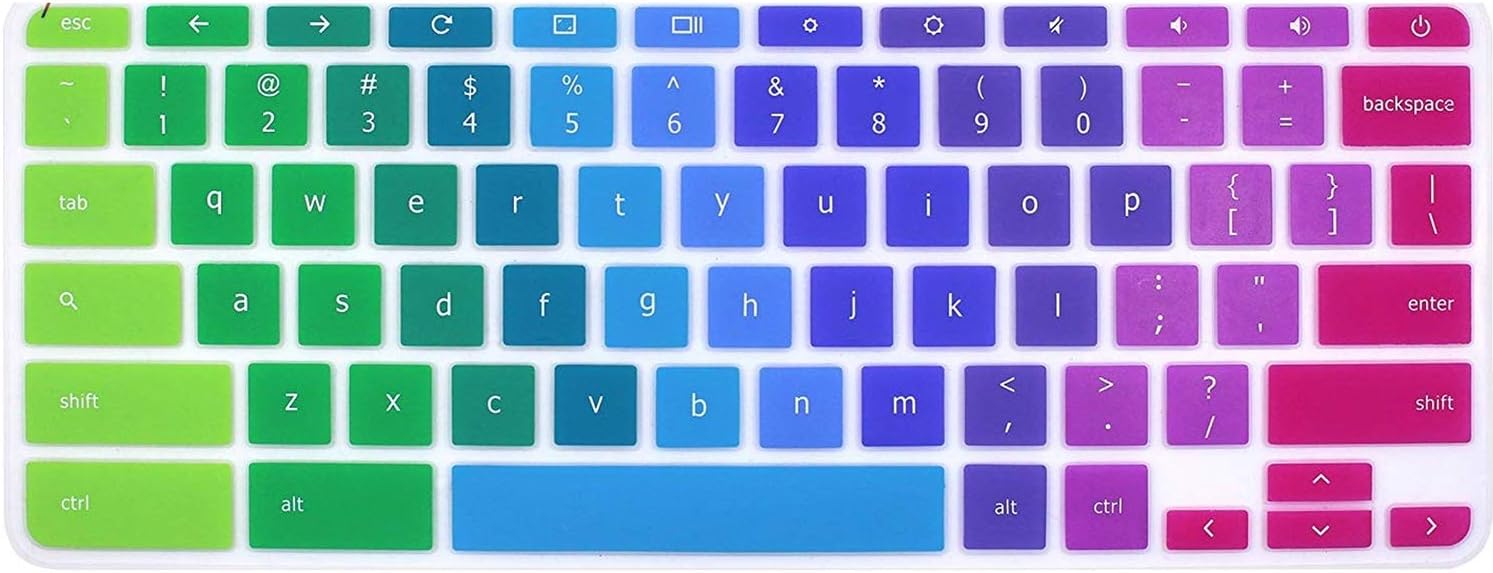 Silicone Laptop Keyboard Cover Skin for Acer Chromebook R11 CB3 131 CB5 132T CB3 131 132 / for Acer Chromebook R13 CB5 312 CB5,Rainbow