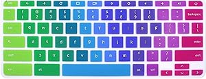 Silicone Laptop Keyboard Cover Skin for Acer Chromebook R11 CB3 131 CB5 132T CB3 131 132 / for Acer Chromebook R13 CB5 312 CB5,Rainbow