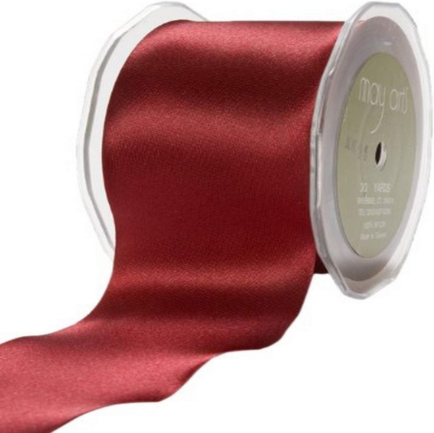 May Arts 2Inch Wide Ribbon, Burgundy Satin