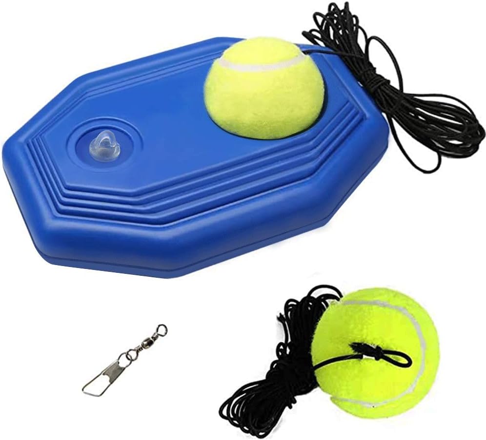SIEBIRD Tennis Trainer Rebound Ball - Single Player Tennis Trainer Equipment with Elastic Ropes & 2 Training Balls - Portable Solo Exercise Baseboard for Beginners/Kids/Adults' Self-Study Practice : Sports & Outdoors