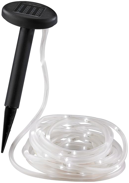 Lunartec Solar Lichterschlauch: Solar-Lichtschlauch mit 50 weißen LEDs, 5 m (LED Solar Schlauch)