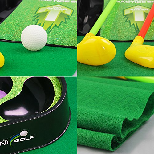 UBOWAY Mini Golf Putting Green Putting Mat Set with Sound Effect for Kids, Toddlers, Golf Beginner