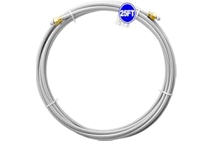 PURENAT PEX Refrigerator Water Line - 25FT Ice Maker Tubing with 1/4" Compression Fittings，Flexible Hose For Potable Drinking Water