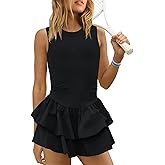 Yanekop Womens Tennis Dress with Built in Shorts Backless Athletic Dresses Workout Golf Mini Dress Activewear Outfits