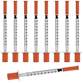 1ml/cc Disposable Syringes with Needle, 30G 5/16" (8mm), 30 Pcs Individually Wrapped U-100
