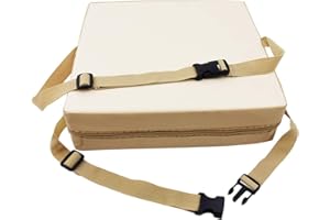 Sunmall Dining Chair Heightening Cushion Portable Dismountable Adjustable Highchair Booster for Baby Toddler Kids Infant Washable Thick Chair Seat Pad Mat (Khaki+Brown)