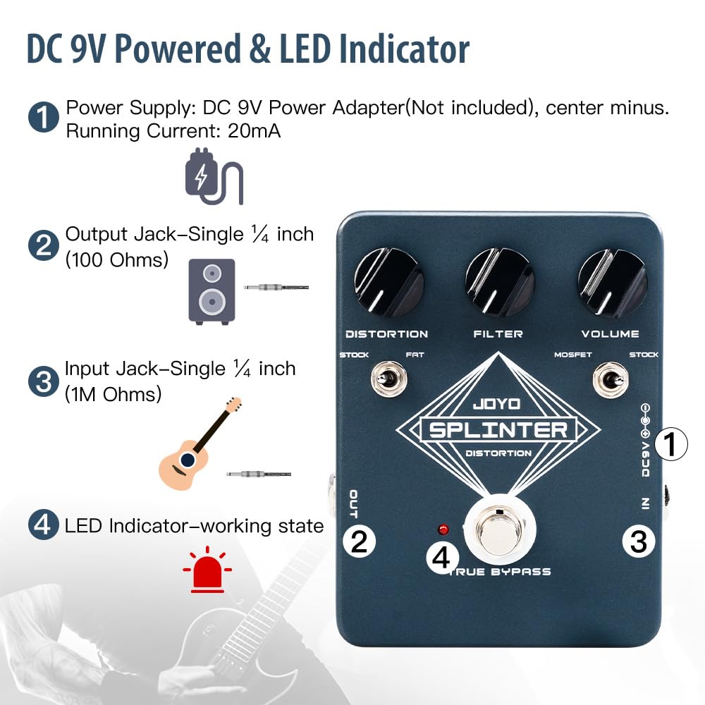 Mua JOYO Distortion Guitar Effect Pedal with Selectable MOSFET & FAT ...