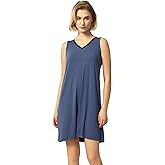 GYS Womens Bamboo-Derived Viscose Nightgowns Soft Sleeveless V Neck Nightdress Lightweight Sleep Shirt S-4XP