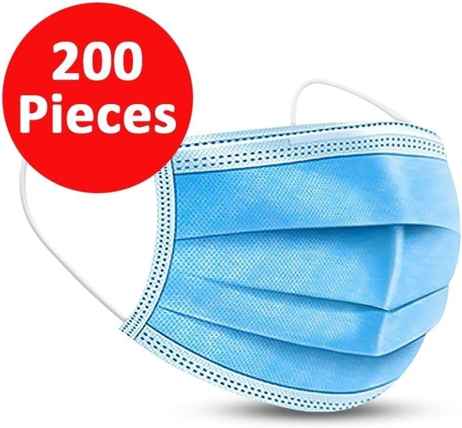 Hines Virus Mask 50pcs Masks PM2.5 Germ Dust Protection Masks Mouth Masks 3 Layers Earloop Dust Filter Nonwoven Fabric Mouth Masks (Size : 200 PCS)