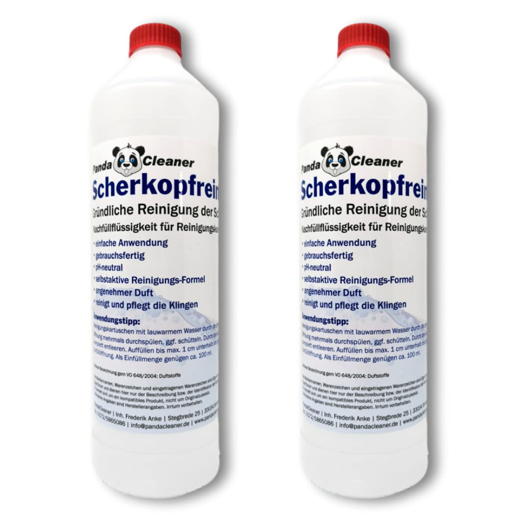 Pandacleaner Scraping Cleaner, 1000, 2000, 3000 ml, refill liquid for cleaning cartridges, suitable for Braun CCR and commercial cartridges