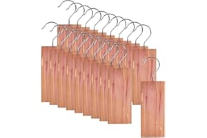 FOCCTS 20 Pcs Cedar Hangers Blocks, Natural Red Cedar Blocks for Clothes Storage, Cedar Hang Ups Set Household Protector, Aromatic Cedar Wood Hangers