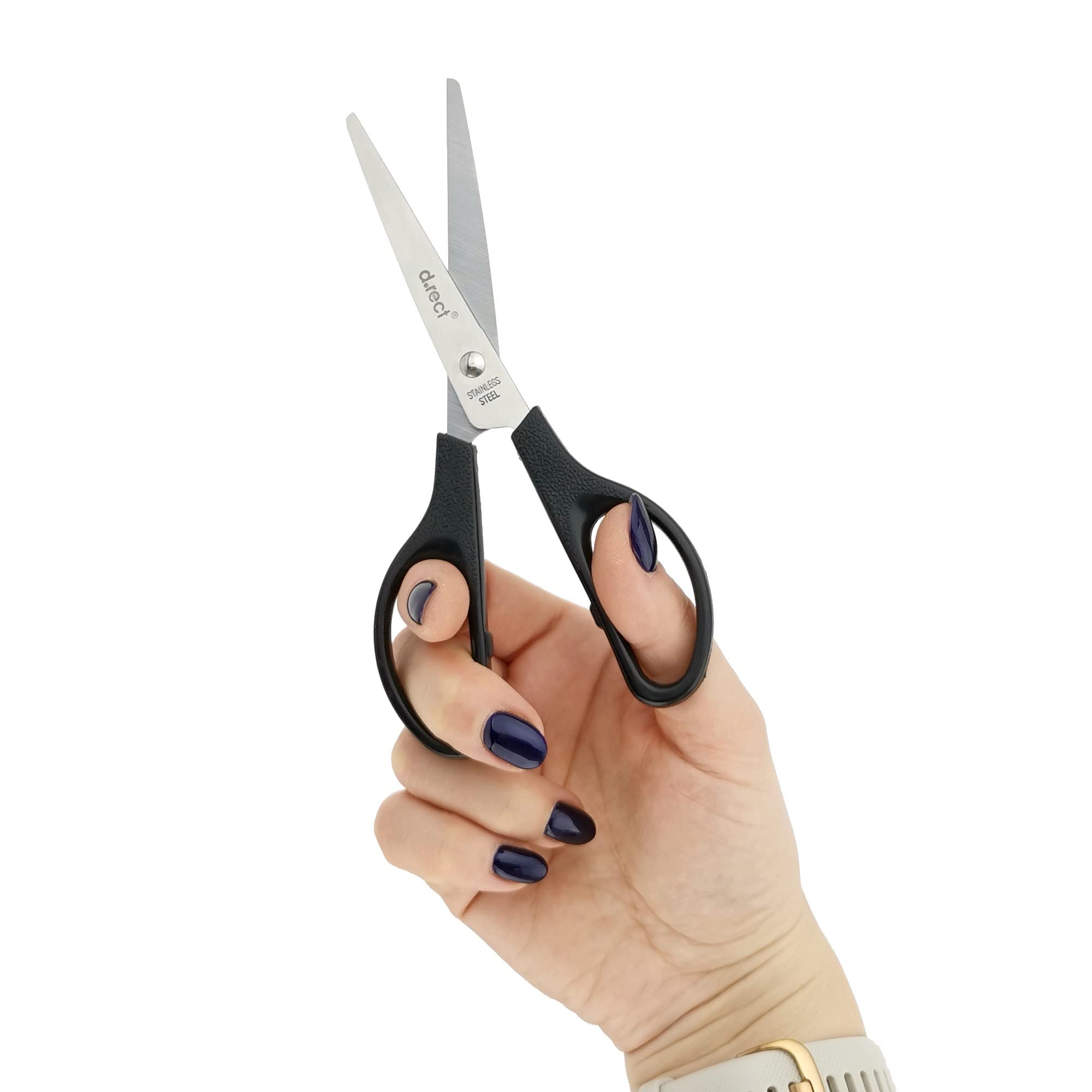 D.RECT PO-16 16 cm 1 Piece Stainless Steel Cutting Scissors for Paper and Tapes l Plastic Handle l School Scissors for Use in Home l School and Office