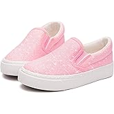 Toandon Toddler Kids Girls Sparkle Slip On Walking Shoes Age 2-10