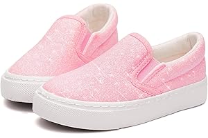Toandon Toddler Kids Girls Sparkle Slip On Walking Shoes Age 2-10